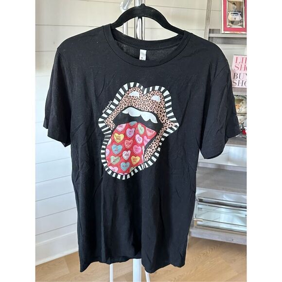 Cheetah Lips Sweetheart Tongue short sleeve t-shirt sz large - Picture 1 of 3